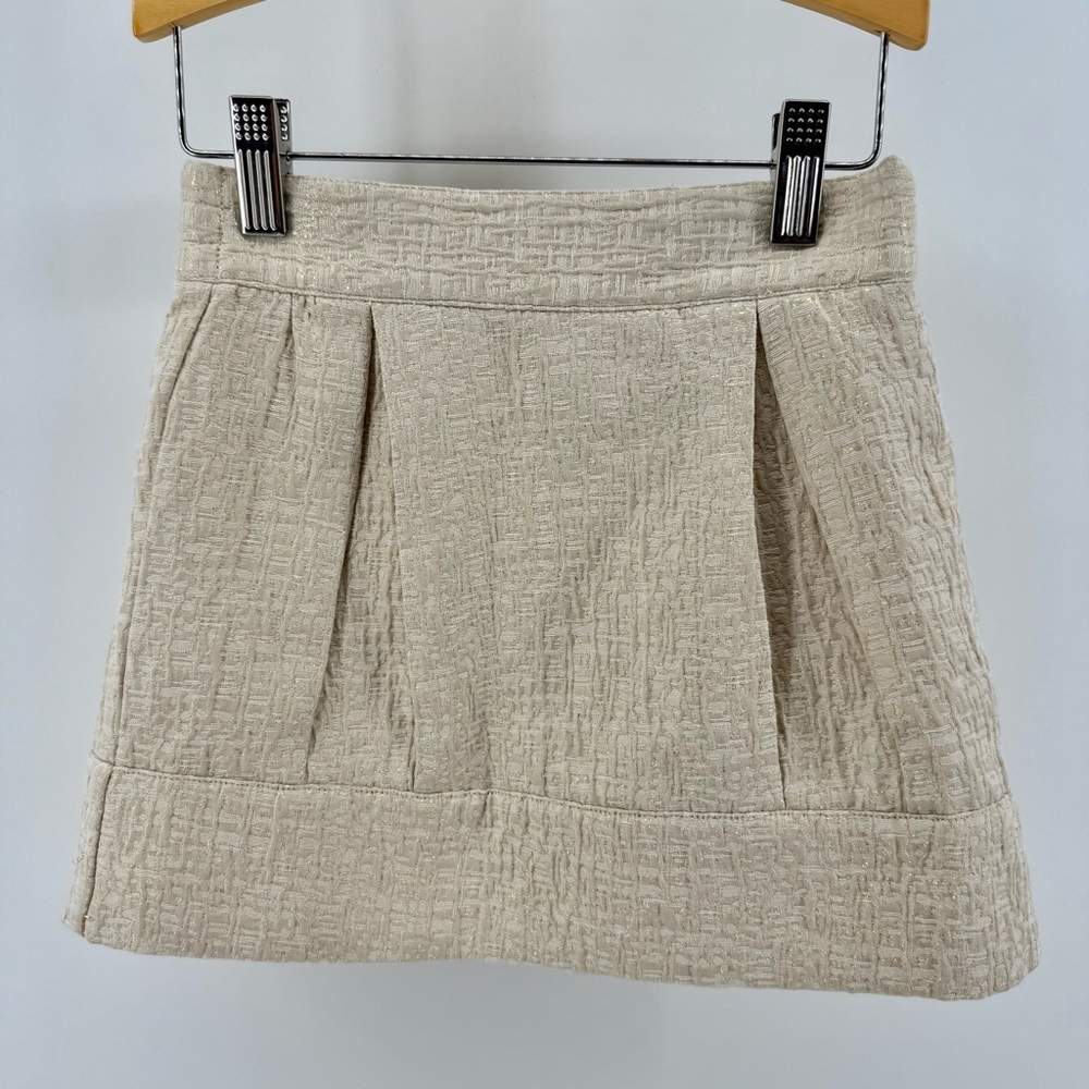 Janie and Jack Elegant Cream with Gold Flecks Little Girls Textured Skirt